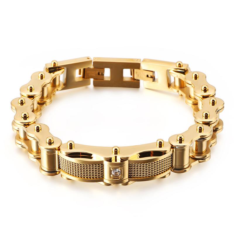 Титановый стальной мужской браслет Rock Personality Diamond Motorcycle Chain Creative Jewelry
Титановый стальной мужской браслет Rock Personality Diamond Motorcycle Chain Creative Jewelry