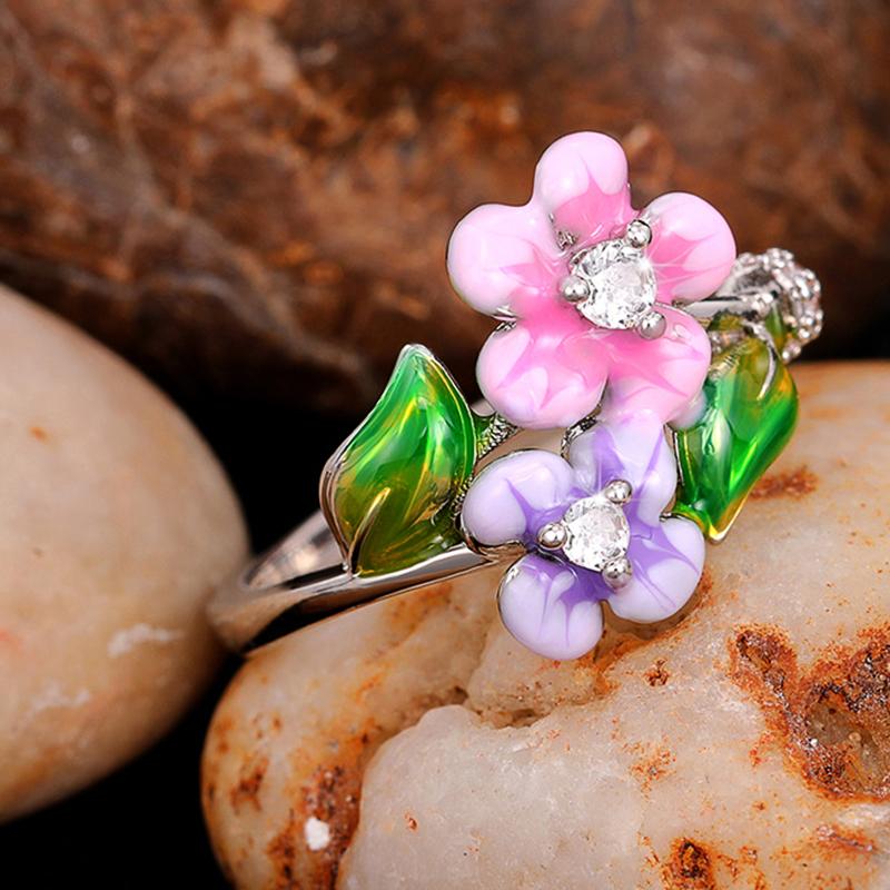 Huitan Aesthetic Women Flower Rings Copper Color Band Bright Colored Enamel Design Finger-ring for Party Girls Statement Zircon 6
Huitan Aesthetic Women Flower Rings Copper Color Band Bright Colored Enamel Design Finger-ring for Party Girls Statement Zircon 6