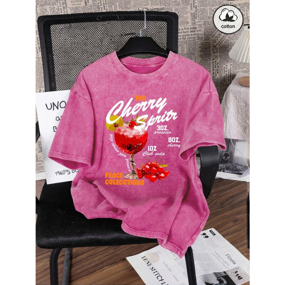 The Cherry Sprits Print Washed T Shirt Woman Crewneck Oversized Y2K Short Sleeve Sport Summer T-Shirt Cotton Soft 3XL
The Cherry Sprits Print Washed T Shirt Woman Crewneck Oversized Y2K Short Sleeve Sport Summer T-Shirt Cotton Soft 3XL