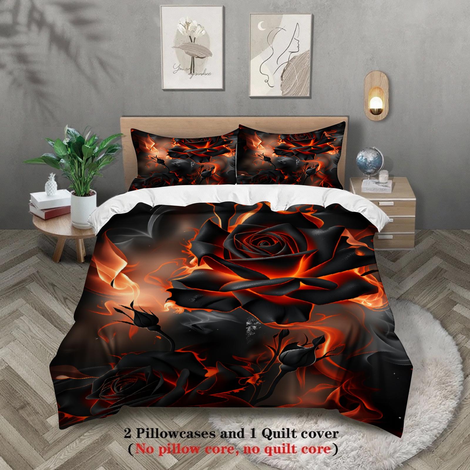 3pcs Black Rose Fire Bedding Sets 3D Printed Floral Pattern Duvet Cover Sets With Pillowcases No Filling US Twin(172x218cm)
3pcs Black Rose Fire Bedding Sets 3D Printed Floral Pattern Duvet Cover Sets With Pillowcases No Filling US Twin(172x218cm)