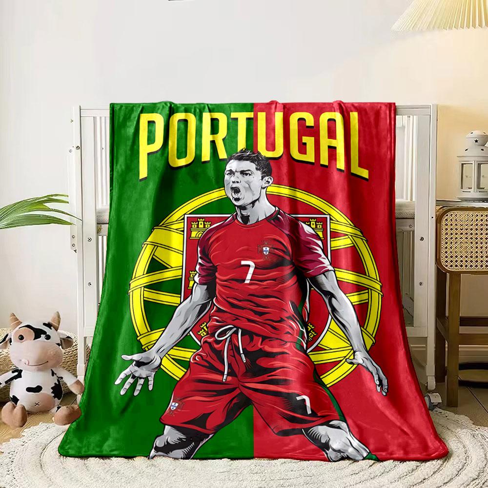 Illustration of a soccer player in red with Portugal flag background details. for all seasons blanket lunch break throw gift 80cm x 120cm
Illustration of a soccer player in red with Portugal flag background details. for all seasons blanket lunch break throw gift 80cm x 120cm