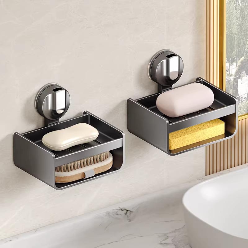 Wall-Mounted Soap Holder with Suction Cup for Bathroom Storage Gunmetal Gray 1 Pack
Wall-Mounted Soap Holder with Suction Cup for Bathroom Storage Gunmetal Gray 1 Pack