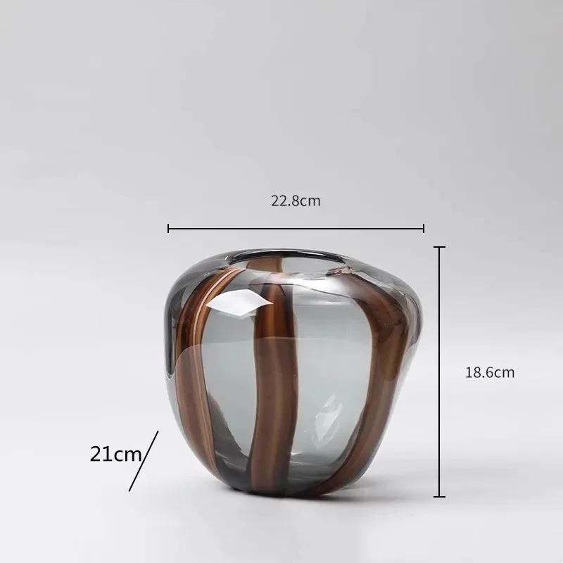 Brown Striped Pumpkin Shaped Glass Vase, Hydroponic Flower Arrangement, Glass Container, Living Room Decoration Ornament
Brown Striped Pumpkin Shaped Glass Vase, Hydroponic Flower Arrangement, Glass Container, Living Room Decoration Ornament
