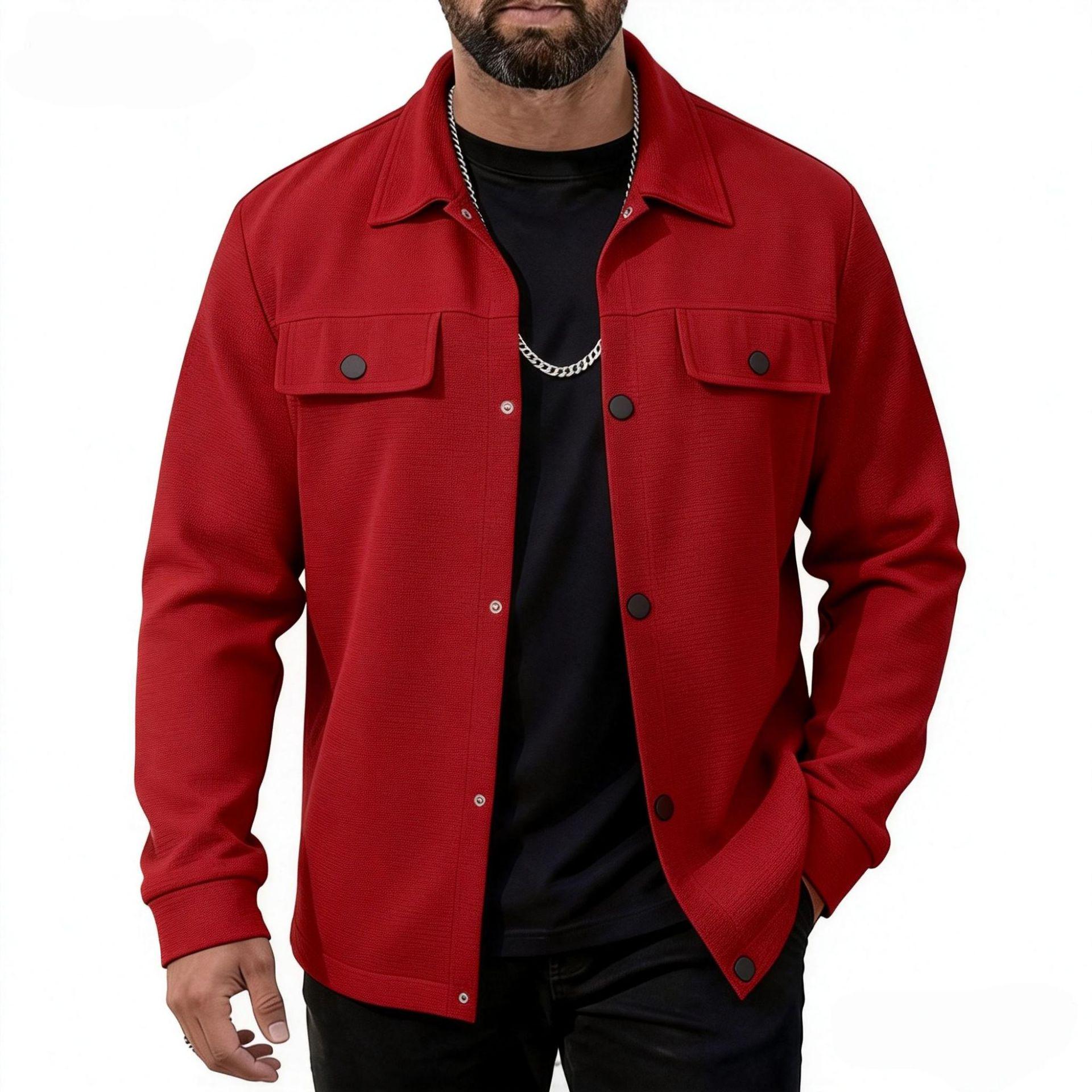 Men s Autumn Waffle Texture Long Sleeve Pocket Jacket L вина червоного кольору
Men s Autumn Waffle Texture Long Sleeve Pocket Jacket L вина червоного кольору