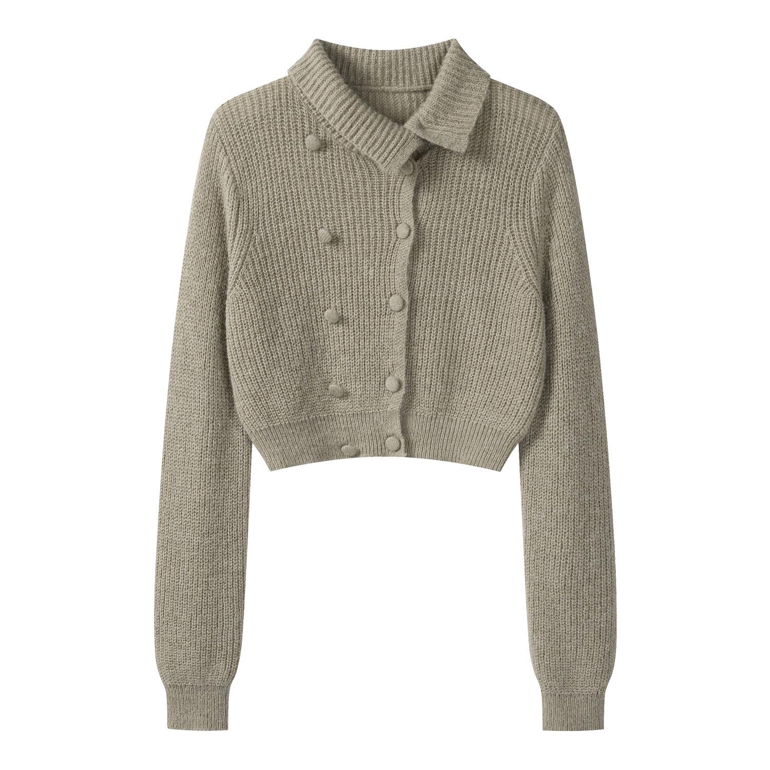 Nurenport Autumn Grey Lapel Knit Cardigan for Women - Slim Fit, Short Style M
Nurenport Autumn Grey Lapel Knit Cardigan for Women - Slim Fit, Short Style M