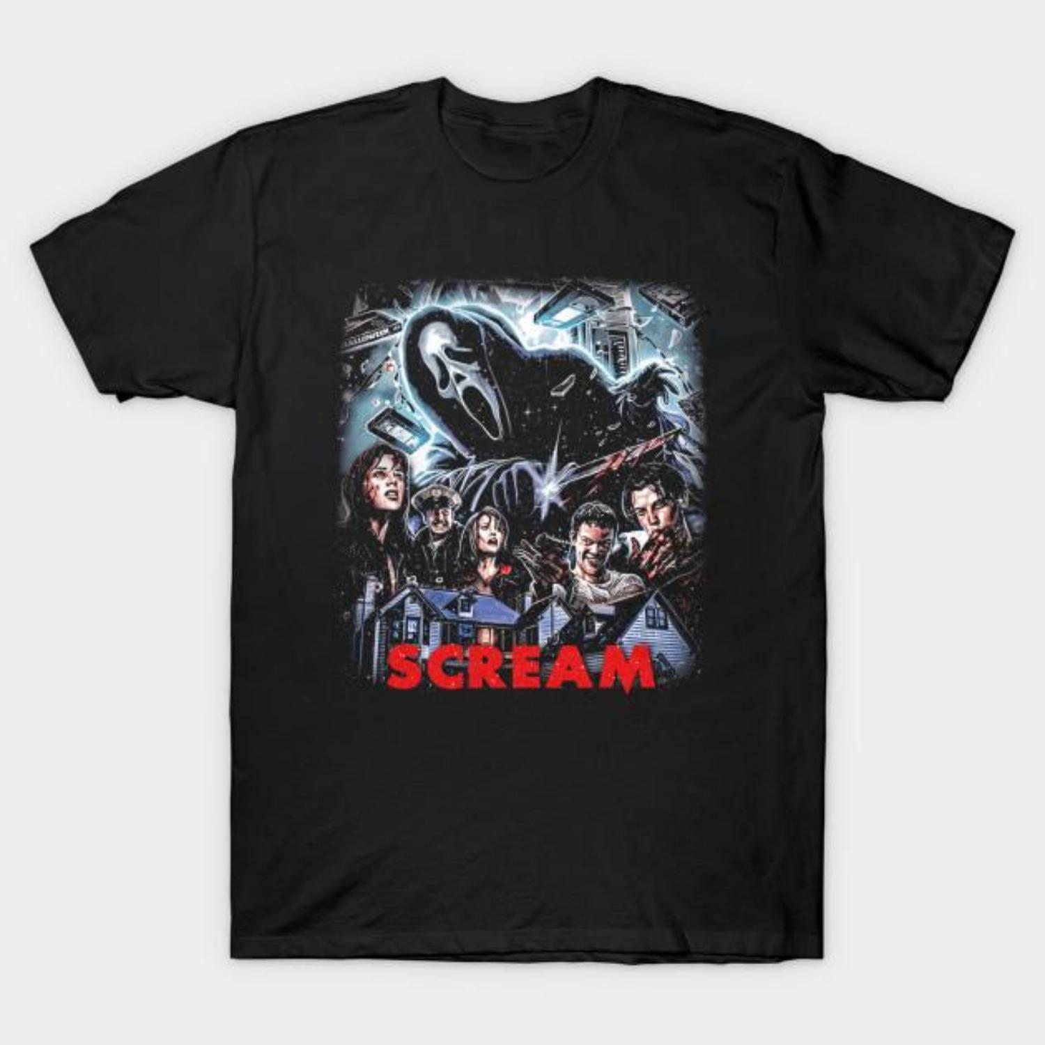 Мужская черная футболка с принтом Scream Печать на трансферной бумаге без вырезания Хлопковая футболка S чёрный
Мужская черная футболка с принтом Scream Печать на трансферной бумаге без вырезания Хлопковая футболка S чёрный
