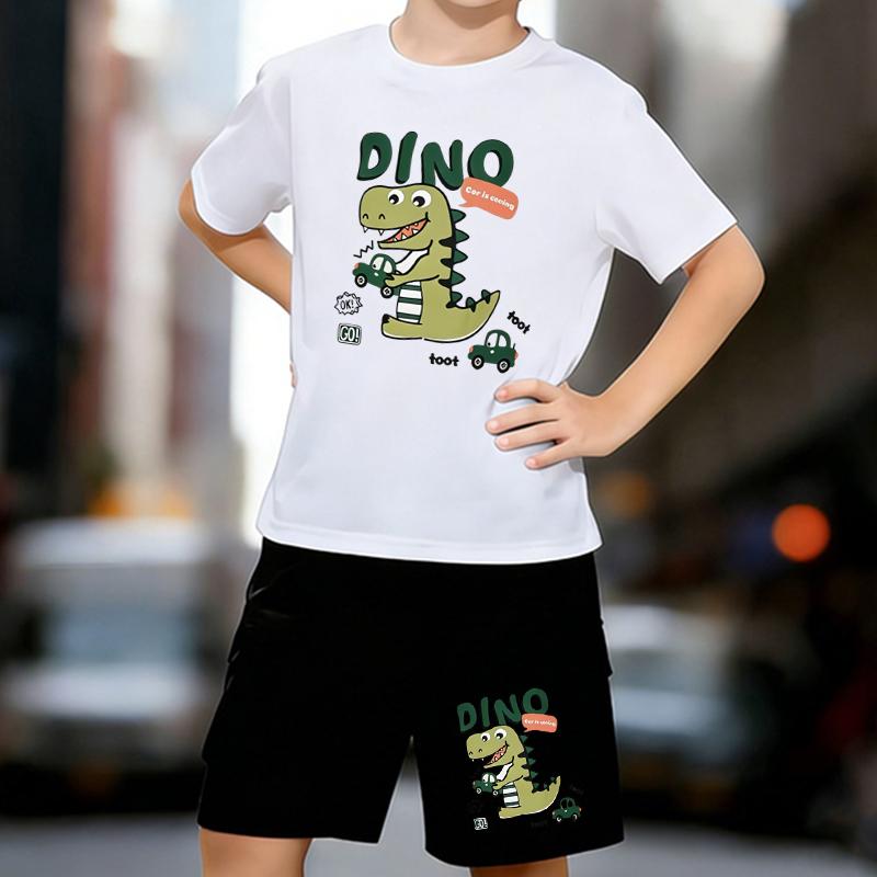 Boys 2 Piece Cartoon Dinosaur Print Outfit, Short Sleeve T-Shirt and Shorts Set for Kids Age 5-14,Black and White Sporty Casual Summer Clothes 13-14 Years білий
Boys 2 Piece Cartoon Dinosaur Print Outfit, Short Sleeve T-Shirt and Shorts Set for Kids Age 5-14,Black and White Sporty Casual Summer Clothes 13-14 Years білий
