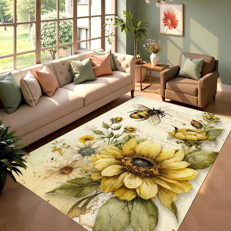 Vintage Bee Sunflower Floral Area Rug Non Slip Wear Resistant Soft Washable Entryway Floor Mat For Living Room Bedroom Decor 40X60cm
Vintage Bee Sunflower Floral Area Rug Non Slip Wear Resistant Soft Washable Entryway Floor Mat For Living Room Bedroom Decor 40X60cm