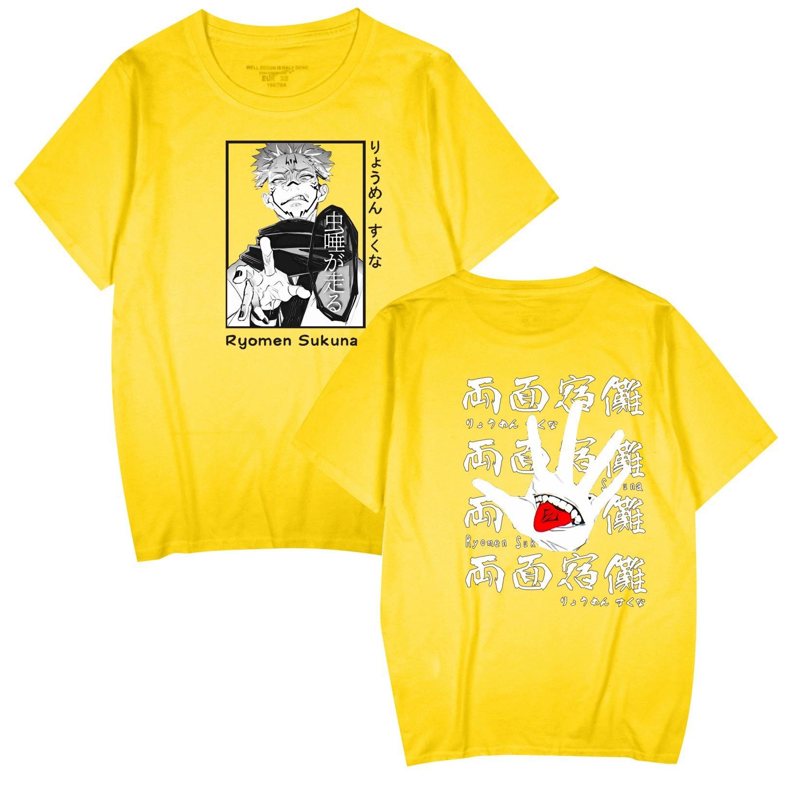 Jujutsu Kaisen Cartoon Tshirt Men Women Anime Print Top Tees Harajuku Tshirts Fashion Summer T-shirt XXS жовтий
Jujutsu Kaisen Cartoon Tshirt Men Women Anime Print Top Tees Harajuku Tshirts Fashion Summer T-shirt XXS жовтий