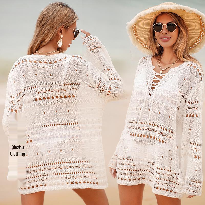 European & American Style Women s Beach Dress - Hollow Out Bell Sleeve Tie-Up Bikini Cover-Up Extra Large білий
European & American Style Women s Beach Dress - Hollow Out Bell Sleeve Tie-Up Bikini Cover-Up Extra Large білий
