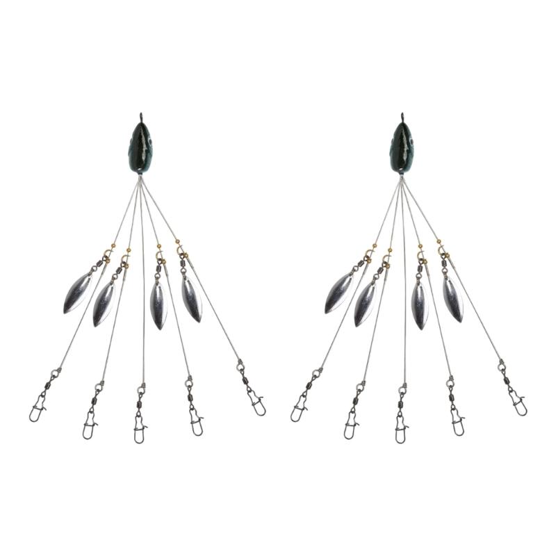2Pcs 5 Arm Rig Head Swimming Baits Fishing Group Lures Snap Swivels Spinner Fishing Lures Rig For Long Terms Use
2Pcs 5 Arm Rig Head Swimming Baits Fishing Group Lures Snap Swivels Spinner Fishing Lures Rig For Long Terms Use
