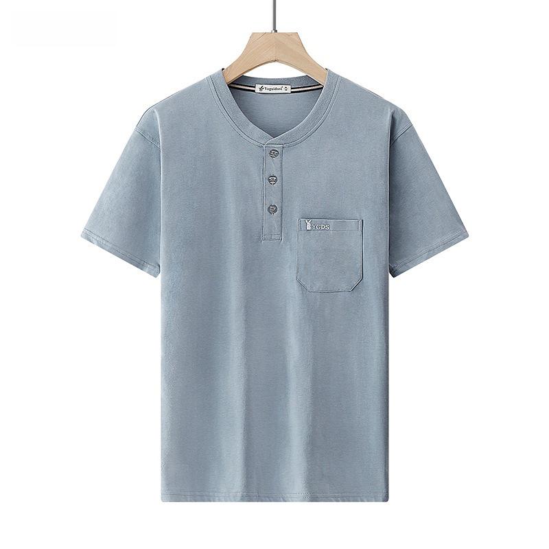 Футболка Dad s Monk Collar из хлопка с короткими рукавами и карманами — свободный крой для мужчин среднего возраста, идеально подходит для лета 3XL (180-200 jin)
Футболка Dad s Monk Collar из хлопка с короткими рукавами и карманами — свободный крой для мужчин среднего возраста, идеально подходит для лета 3XL (180-200 jin)