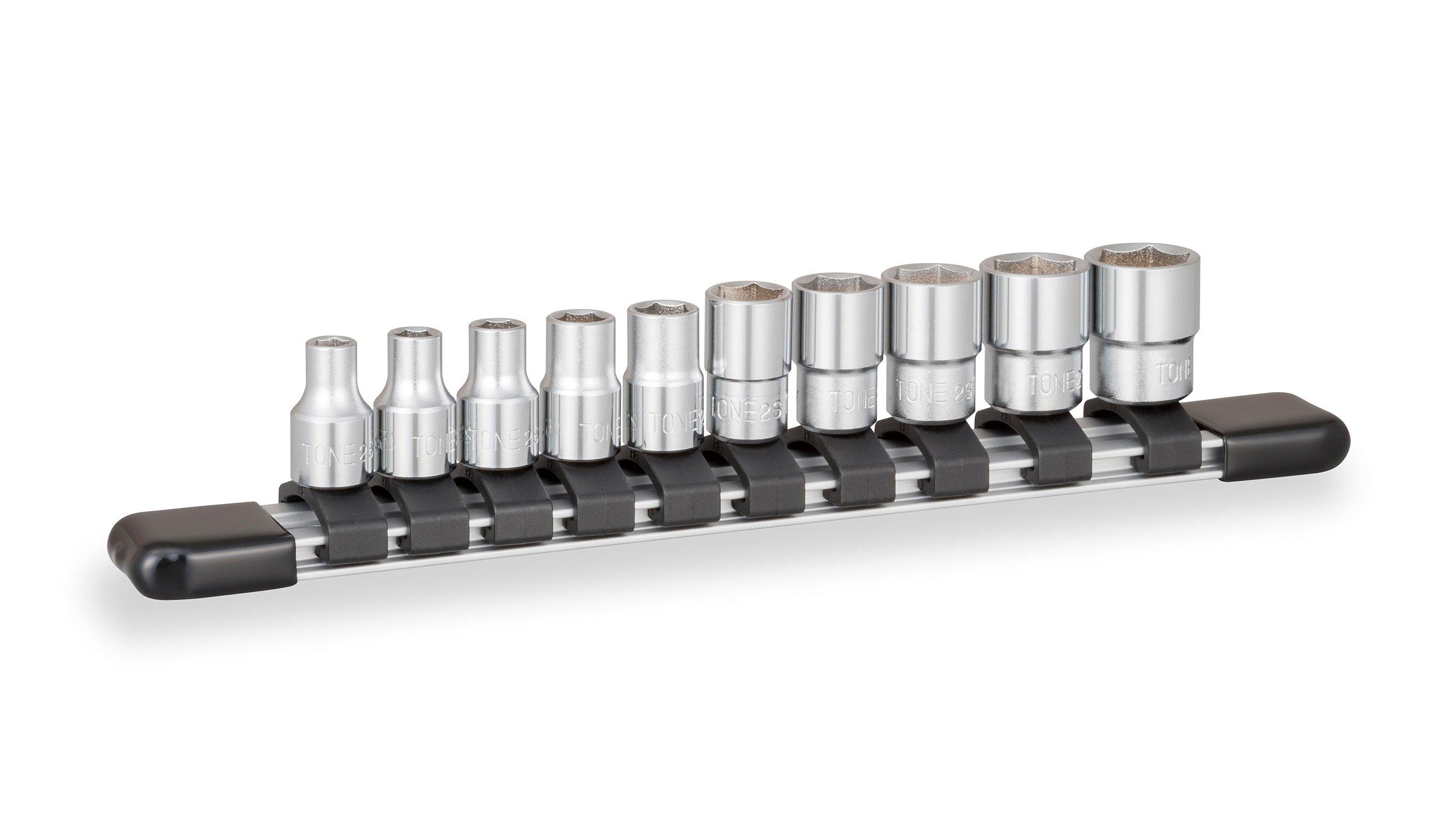 TONE Socket Set (Hexagonal with holder) HS210 Drive angle 6.35mm (14 ) Contents 10 items
TONE Socket Set (Hexagonal with holder) HS210 Drive angle 6.35mm (14 ) Contents 10 items