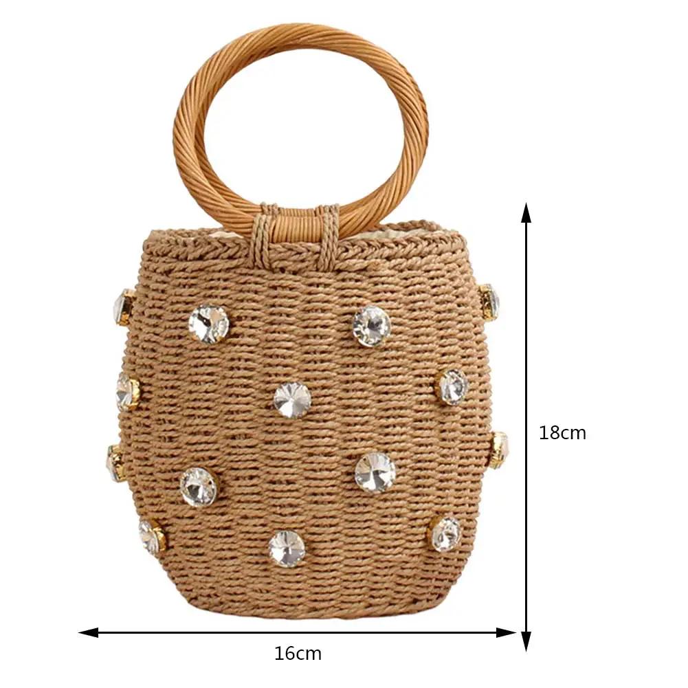 Diamonds Drawstring Bucket Bag Summer Beach Straw Bags for Women Top Handle Bags Rattan Boho Woven Bag Casual Handbag Clutch Bag 18x16x12cm кофейный
Diamonds Drawstring Bucket Bag Summer Beach Straw Bags for Women Top Handle Bags Rattan Boho Woven Bag Casual Handbag Clutch Bag 18x16x12cm кофейный