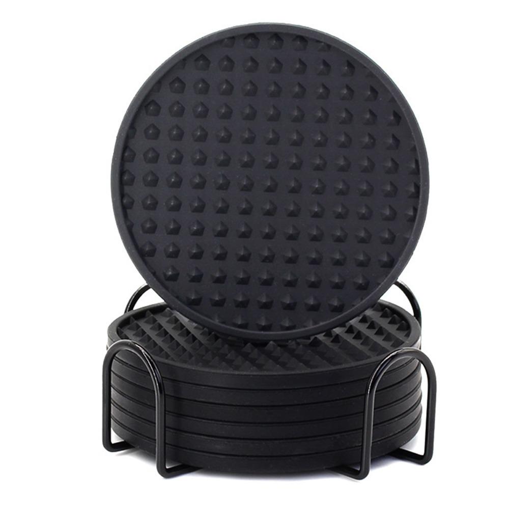 6 pcs Round Drink Coaster Black Grey Heat Resistant Coaster Flexible Coaster living room чорний
6 pcs Round Drink Coaster Black Grey Heat Resistant Coaster Flexible Coaster living room чорний