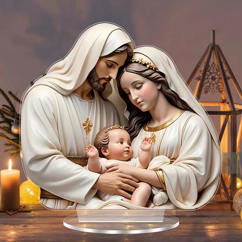Nativity Jesus Birth Christmas Table Centerpiece with Base Decorative, Accessories Flat Acrylic Figurine Xmas Decoration, Home Tabletop Decorations 20*18.5cm
Nativity Jesus Birth Christmas Table Centerpiece with Base Decorative, Accessories Flat Acrylic Figurine Xmas Decoration, Home Tabletop Decorations 20*18.5cm