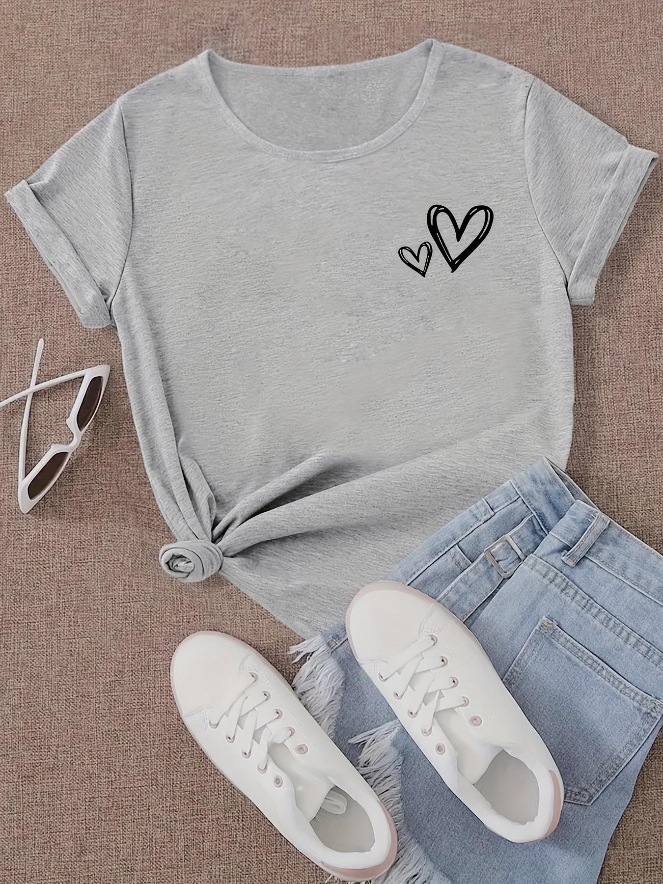 Fabric with White Hearts Fit Round Neck Summer Sports Casual Attire Womens Casual Sleeve TShirt Breathable Aesthetic Clothes S
Fabric with White Hearts Fit Round Neck Summer Sports Casual Attire Womens Casual Sleeve TShirt Breathable Aesthetic Clothes S