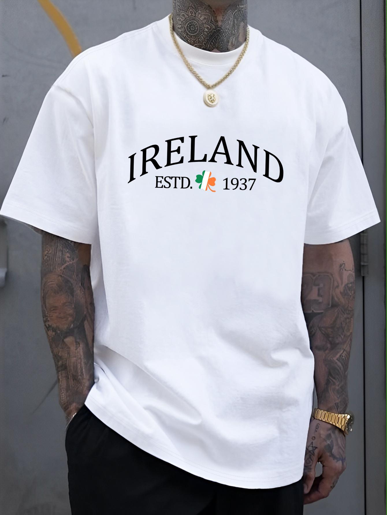 Men S Fashionable Ireland Letter Print T-Shirt - Casual & Comfortable Summer Short Sleeve Tee with ESTD. 49.2meter Design XXXXL
Men S Fashionable Ireland Letter Print T-Shirt - Casual & Comfortable Summer Short Sleeve Tee with ESTD. 49.2meter Design XXXXL