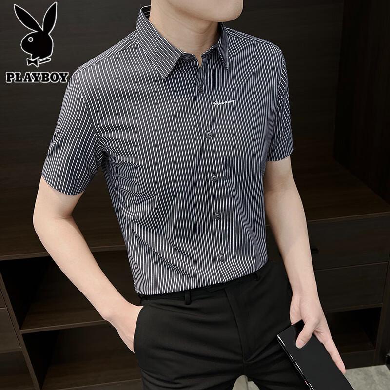 PLAYBOY Men s Striped Ice Silk Short Sleeve Shirt M
PLAYBOY Men s Striped Ice Silk Short Sleeve Shirt M