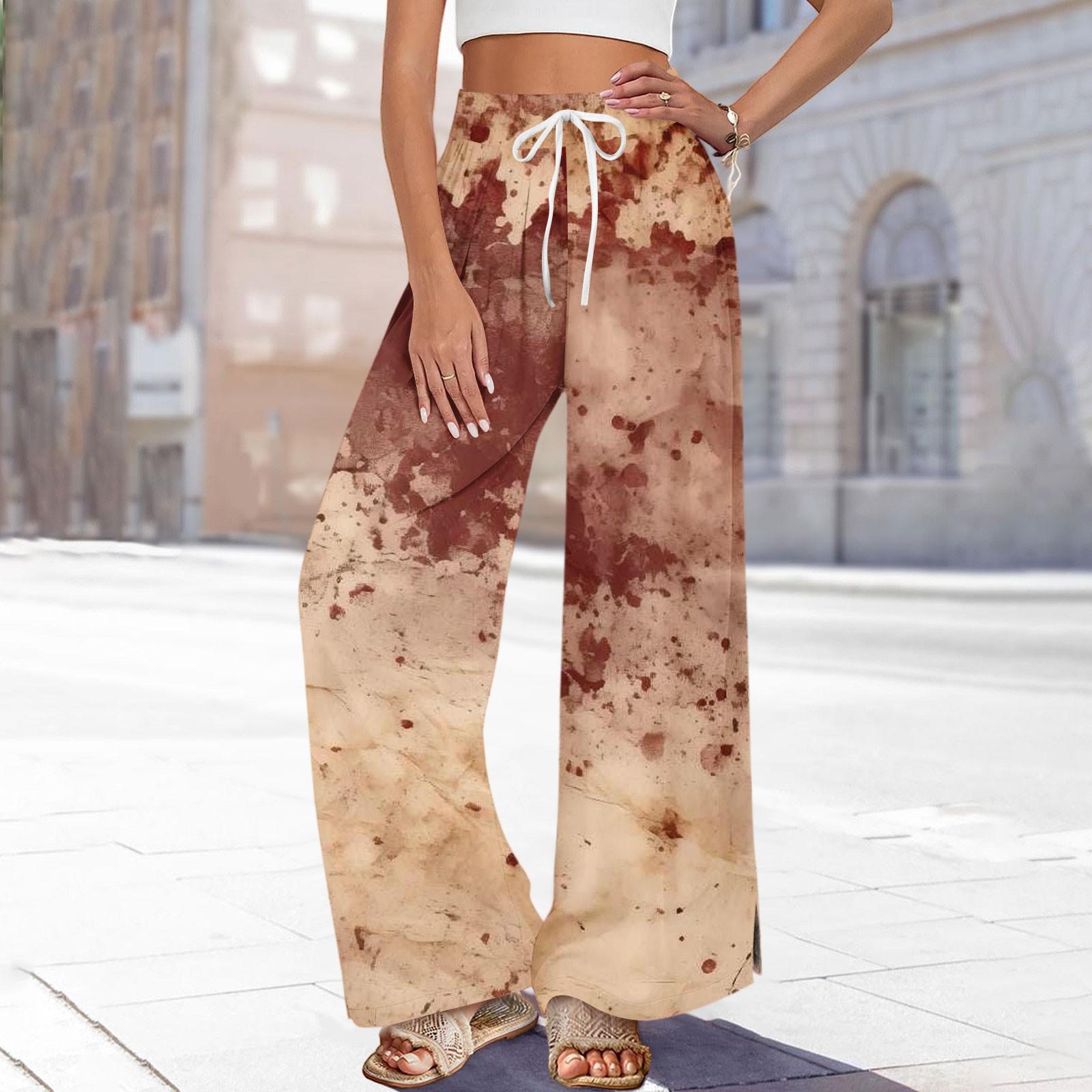 Womens Pants Wide Leg Pants With Pockets Casual Trousers Printed Elastic Waist Sweatpants S
Womens Pants Wide Leg Pants With Pockets Casual Trousers Printed Elastic Waist Sweatpants S