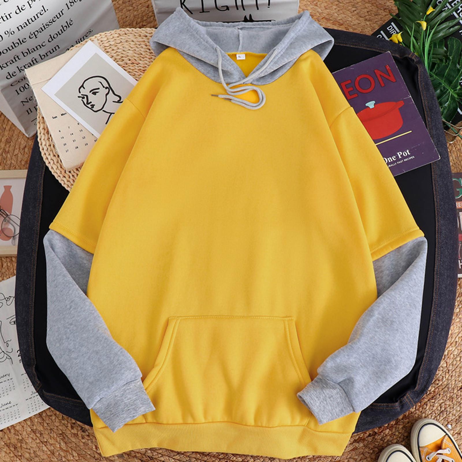 Женский повседневный однотонный худи с длинным рукавом, с разрезами, в стиле пэчворк, пуловер S жёлтый
Женский повседневный однотонный худи с длинным рукавом, с разрезами, в стиле пэчворк, пуловер S жёлтый