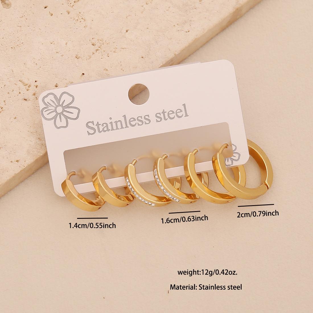 New Fashionable 3 Pairs Set Rhinestone Hoop Earrings, Light Luxury Titanium Steel Studs, Premium Versatile Ear Jewelry
New Fashionable 3 Pairs Set Rhinestone Hoop Earrings, Light Luxury Titanium Steel Studs, Premium Versatile Ear Jewelry