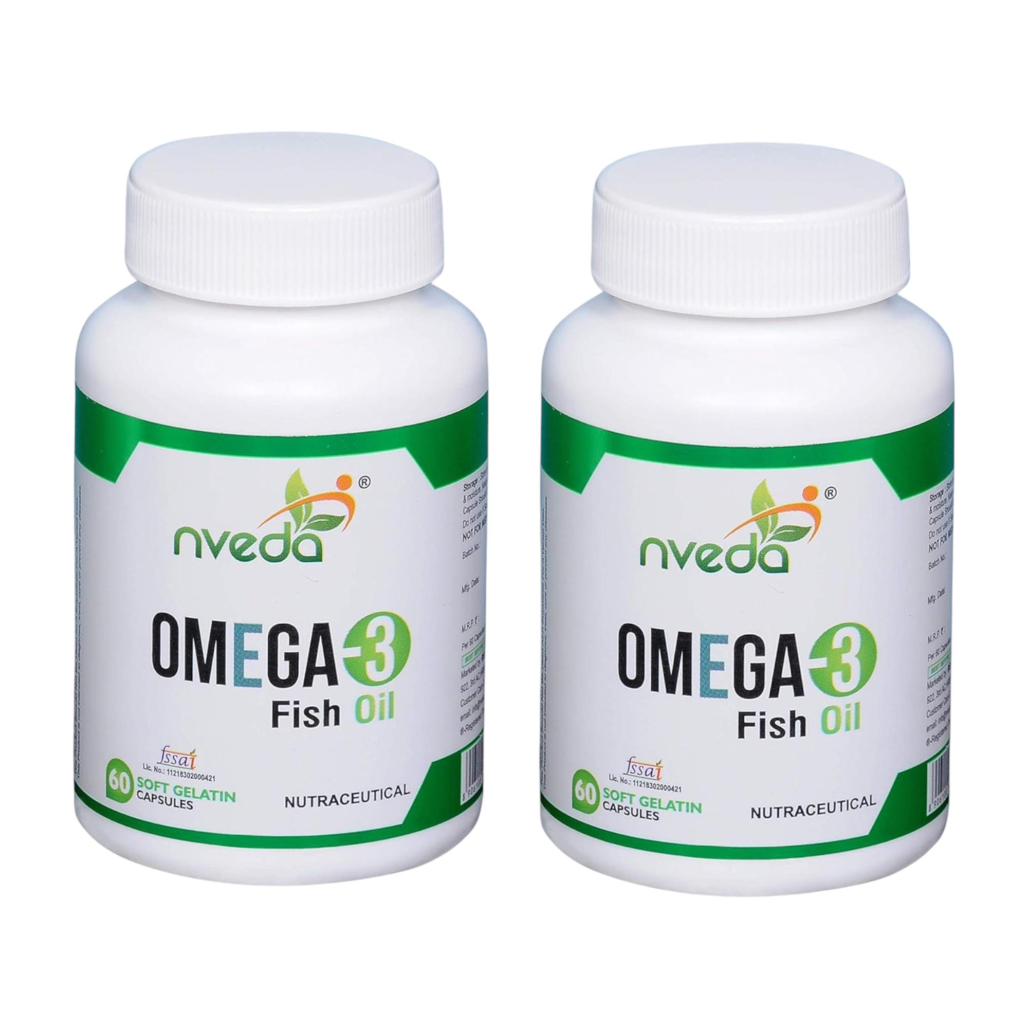 Nveda Omega-3 Fish Oil 1000mg Capsules for Men & Women 60 Softgels Heart Brain Eye Joint Support Pack of 2
Nveda Omega-3 Fish Oil 1000mg Capsules for Men & Women 60 Softgels Heart Brain Eye Joint Support Pack of 2
