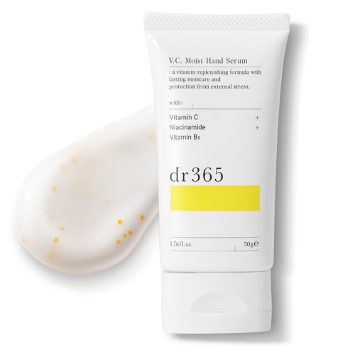 dr365 V.C. Moist Hand Serum, a hand cream with Vitamin C, niacinamide, cica ceramide, and other ingredients for sensitive skin. Moisturizes, firms, an
dr365 V.C. Moist Hand Serum, a hand cream with Vitamin C, niacinamide, cica ceramide, and other ingredients for sensitive skin. Moisturizes, firms, an