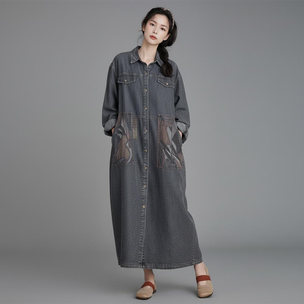 Johnature Women Vintage Dress Spring Turn-down Collar Long Sleeve Button Patchwork Pockets A-Line Dress One Size
Johnature Women Vintage Dress Spring Turn-down Collar Long Sleeve Button Patchwork Pockets A-Line Dress One Size