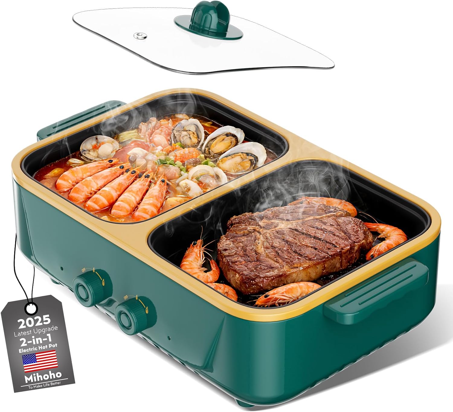 Hot Pot and Grill Combo, Dual Temper Control, Fast Heating - Indoor Cooking Appliance for BBQ, Steaks, United States
Hot Pot and Grill Combo, Dual Temper Control, Fast Heating - Indoor Cooking Appliance for BBQ, Steaks, United States