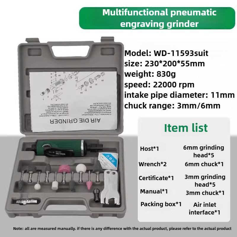 Professional Pneumatic Grinding Machine Multi-function Engraving Mill High Speed Engraving Polishing Grinder Set Grinder Tools
Professional Pneumatic Grinding Machine Multi-function Engraving Mill High Speed Engraving Polishing Grinder Set Grinder Tools