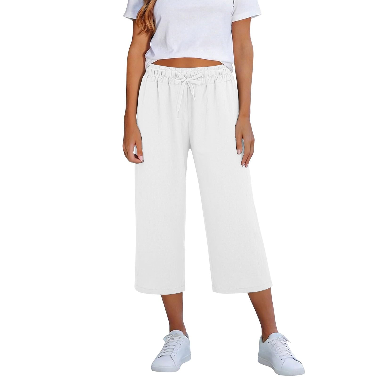 Women Elastic High Waist Pant Casual Fit Wide Leg Long Pants Trousers With Pockets XL білий
Women Elastic High Waist Pant Casual Fit Wide Leg Long Pants Trousers With Pockets XL білий