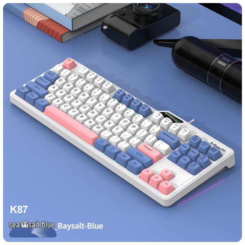 K87 Wired Keyboard - 87-Key with Rainbow Backlight & Three-Color Keycaps for Office, Business, Home Use
K87 Wired Keyboard - 87-Key with Rainbow Backlight & Three-Color Keycaps for Office, Business, Home Use