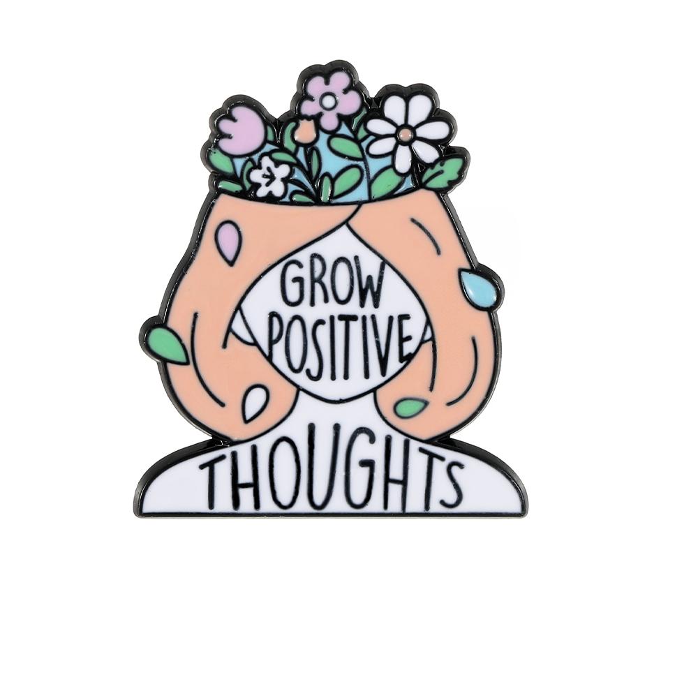 New Inspiring Words Flower Brooches Nice Letter Grow Positive Thoughts Enamel Pins With Free Shipping
New Inspiring Words Flower Brooches Nice Letter Grow Positive Thoughts Enamel Pins With Free Shipping