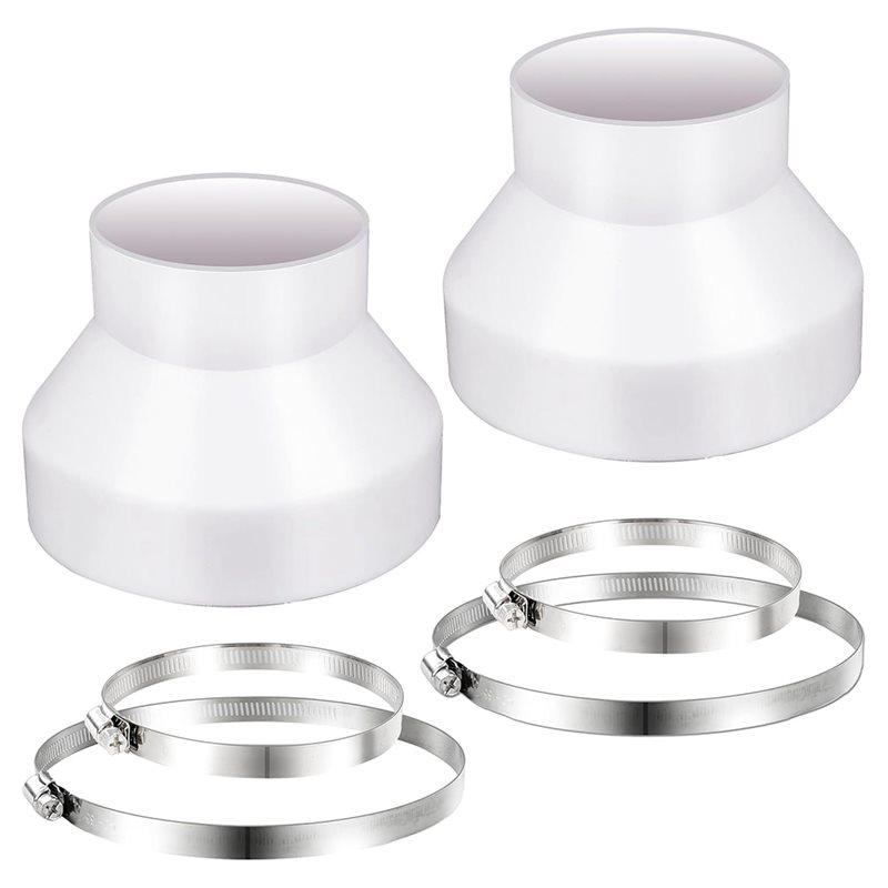 A34R Air Duct Reducer Adapter 6 To 4 Inch(2 Set), Duct Reducer Increaser With Hose Clamp HAVC Pipe Connector білий
A34R Air Duct Reducer Adapter 6 To 4 Inch(2 Set), Duct Reducer Increaser With Hose Clamp HAVC Pipe Connector білий