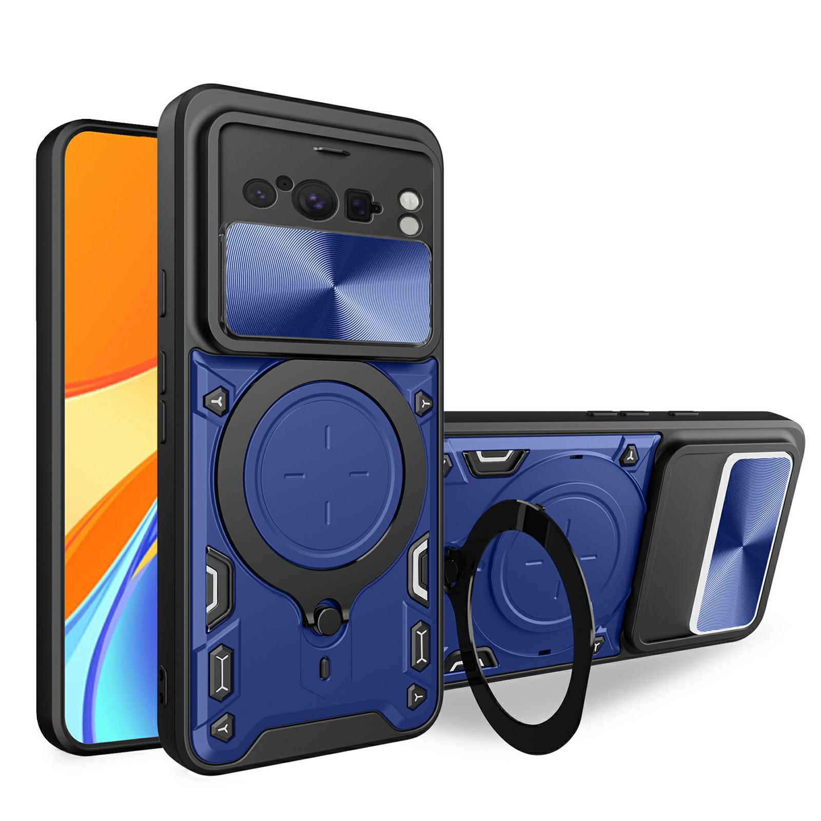 For Google Pixel 8 Pro Case Kickstand TPU+PC Phone Shell with Slide Lens Cover Blue
For Google Pixel 8 Pro Case Kickstand TPU+PC Phone Shell with Slide Lens Cover Blue