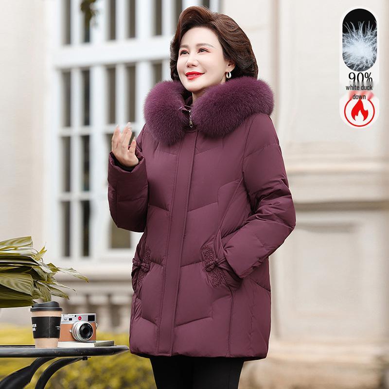 Women s Winter Down Coat with Fur Collar - Hooded, White Duck Down, New Style for Middle-Aged & Elderly 6XL (up to 165 jin)
Women s Winter Down Coat with Fur Collar - Hooded, White Duck Down, New Style for Middle-Aged & Elderly 6XL (up to 165 jin)