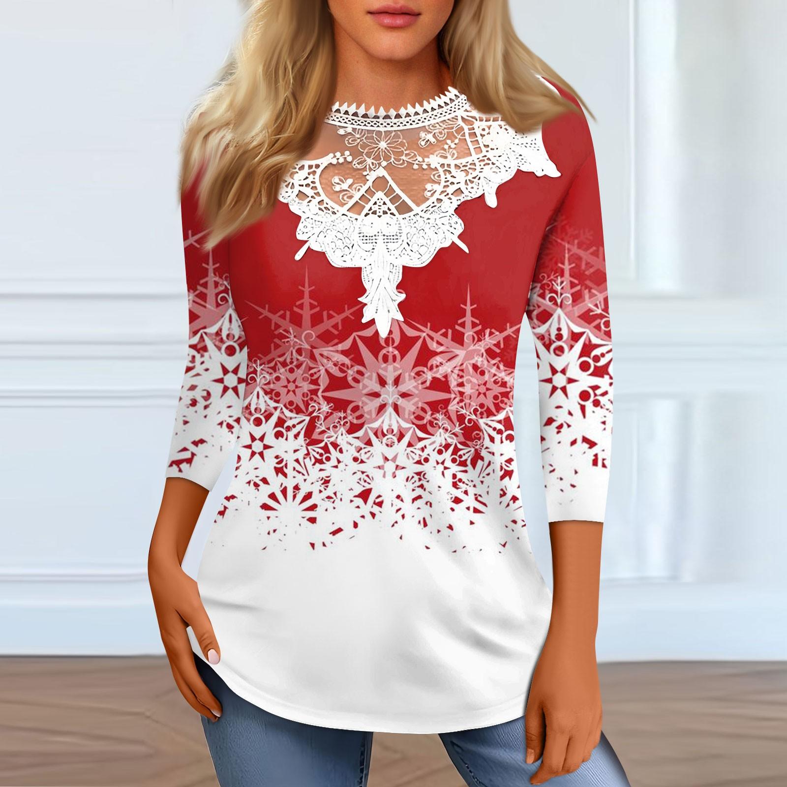 Women s 3/4 Sleeve Tunic Loose Top Pleated Tunic Casual Christmas Print Lace T-Shirt Tops XXXL червоний
Women s 3/4 Sleeve Tunic Loose Top Pleated Tunic Casual Christmas Print Lace T-Shirt Tops XXXL червоний