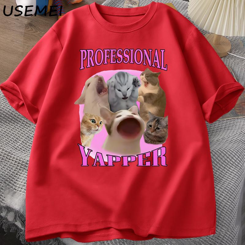 Professional Yapper Cat Graphic T Shirts Women Unisex Cotton Short Sleeve Tshirts Casual O Neck Printed Tshirt Streetwear Tops S
Professional Yapper Cat Graphic T Shirts Women Unisex Cotton Short Sleeve Tshirts Casual O Neck Printed Tshirt Streetwear Tops S