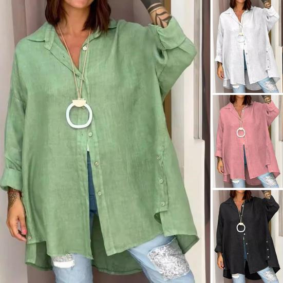 Женская летняя рубашка с лацканами и длинным рукавом, однобортная базовая рубашка в повседневном стиле, однотонная, свободная посадка M зелёный
Женская летняя рубашка с лацканами и длинным рукавом, однобортная базовая рубашка в повседневном стиле, однотонная, свободная посадка M зелёный