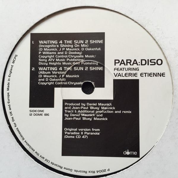 12inch Record PARA:DISO, VALERIE ETIENNE / PARA:D - Waiting 4 The Sun 2 Shine / Let You 12DOME186 Dome Records 2004 UK Dance & Electronica Used
12inch Record PARA:DISO, VALERIE ETIENNE / PARA:D - Waiting 4 The Sun 2 Shine / Let You 12DOME186 Dome Records 2004 UK Dance & Electronica Used
