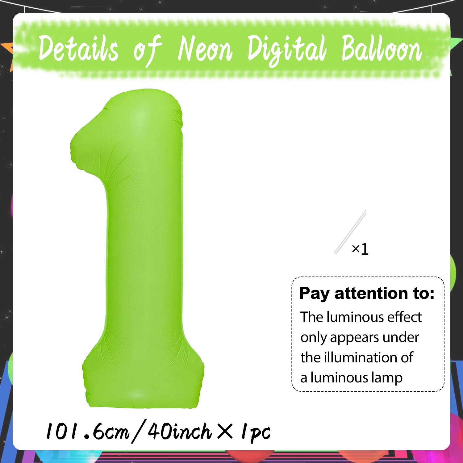 40 inch green neon fluorescent digital balloon 0-9 luminous balloon used for birthday and graduation party decoration Other
40 inch green neon fluorescent digital balloon 0-9 luminous balloon used for birthday and graduation party decoration Other