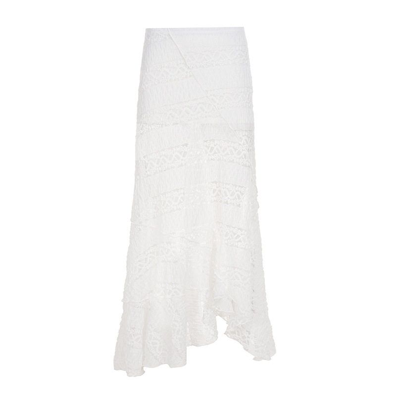 Pure Desire Style Seaside Beach Vacation Dress, Hot Girl Pure Color Lace Splicing Slightly See-Through Sexy Irregular Hem Long Dress White S
Pure Desire Style Seaside Beach Vacation Dress, Hot Girl Pure Color Lace Splicing Slightly See-Through Sexy Irregular Hem Long Dress White S