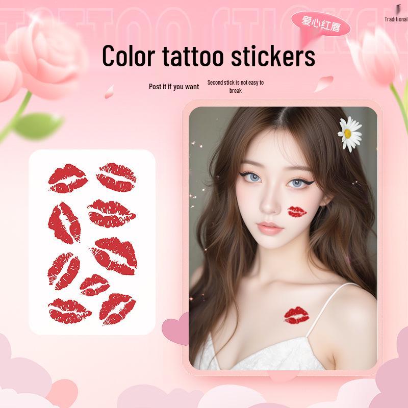 High-Quality Red Lips and Heart Temporary Tattoo Stickers for Valentine s Day or Qixi Confession 11.4 x 21 cm
High-Quality Red Lips and Heart Temporary Tattoo Stickers for Valentine s Day or Qixi Confession 11.4 x 21 cm