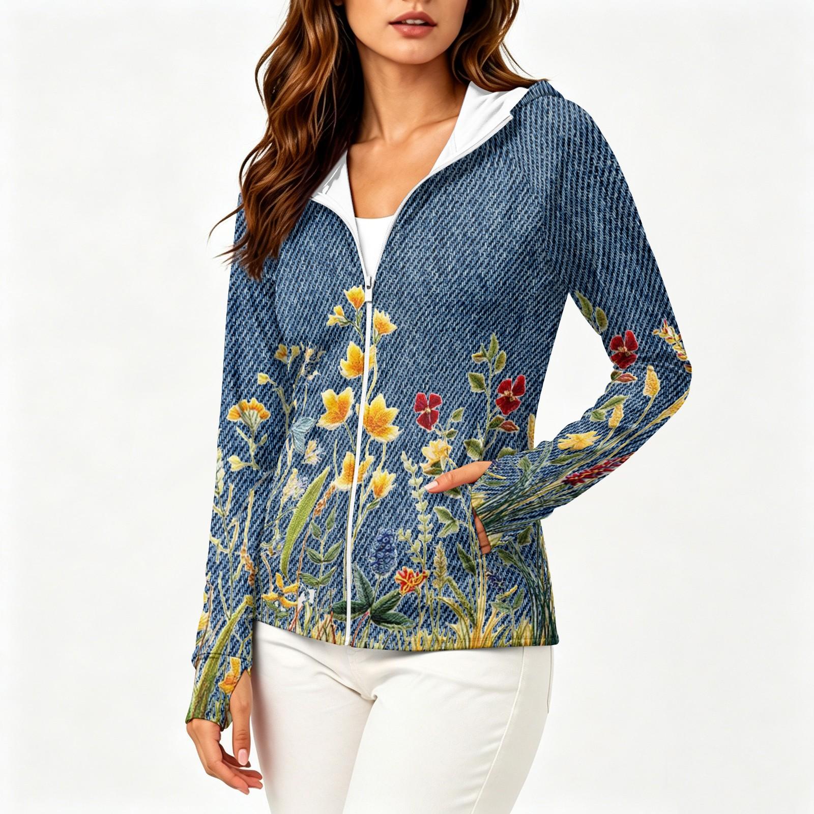 Women Zip Up Hoodie Lightweight Long Sleeve Sun Protection Jacket with Hood and Pockets Floral Print Casual Outdoor Wear XL шафрановий
Women Zip Up Hoodie Lightweight Long Sleeve Sun Protection Jacket with Hood and Pockets Floral Print Casual Outdoor Wear XL шафрановий