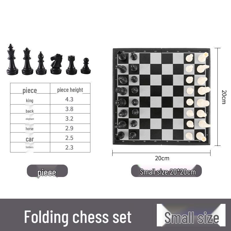 Magnetic Folding Chess Set: Portable Parent-Child Game with Black and White Pieces, Ideal for Training and Entertainment. 20cm/24.5cm/28.5cm/31.5cm
Magnetic Folding Chess Set: Portable Parent-Child Game with Black and White Pieces, Ideal for Training and Entertainment. 20cm/24.5cm/28.5cm/31.5cm