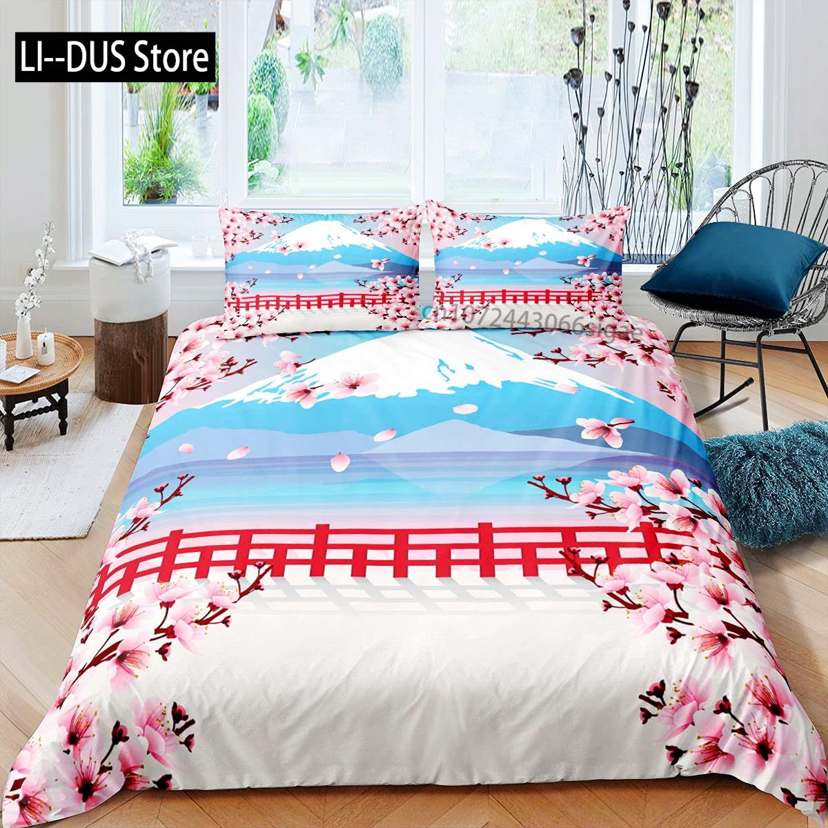 Japanese-Style Duvet Cover Set For Girl Polyester Mount Fuji Comforter Cover Cherry Blossoms Flower Ink Hand Painted Quilt Cover EU Single(135*200cm)3pcs
Japanese-Style Duvet Cover Set For Girl Polyester Mount Fuji Comforter Cover Cherry Blossoms Flower Ink Hand Painted Quilt Cover EU Single(135*200cm)3pcs