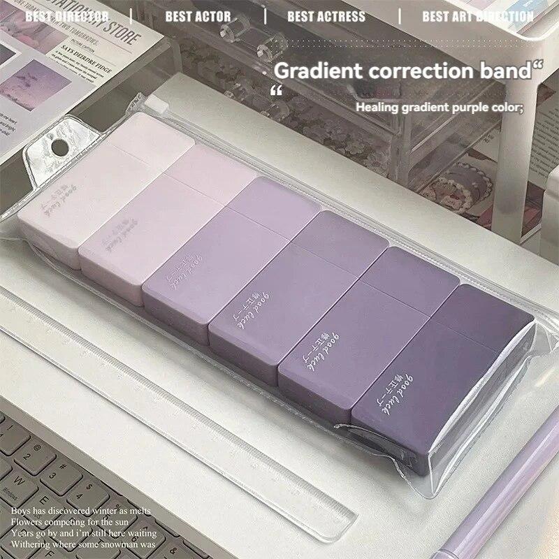 6 Pcs Gradient White Out Correction Tape Kit Kawaii Large Capacity Correction Tape Learner Prize Stationery Cute School Suppl Practical Use фиолетовый
6 Pcs Gradient White Out Correction Tape Kit Kawaii Large Capacity Correction Tape Learner Prize Stationery Cute School Suppl Practical Use фиолетовый