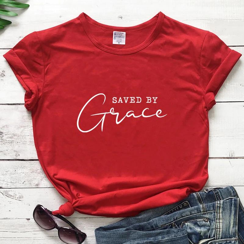 Saved By Grace Tshirt Women Religious Christian Bible Top Tee Shirt Casual Jesus Religion Faith Tshirt Camiseta 4XL
Saved By Grace Tshirt Women Religious Christian Bible Top Tee Shirt Casual Jesus Religion Faith Tshirt Camiseta 4XL