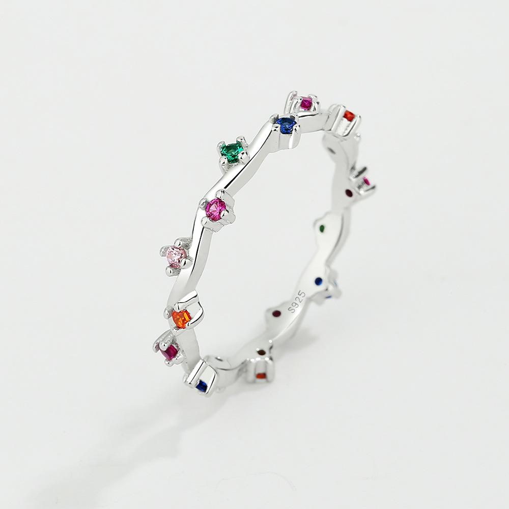 Women s S925 Sterling Silver Irregular Rainbow Zircon Ring - Light Luxury Cold Style Size 9
Women s S925 Sterling Silver Irregular Rainbow Zircon Ring - Light Luxury Cold Style Size 9
